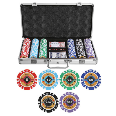 Набор для покера Crown SE 300 фишек Номиналы 5, 10, 25, 50, 100 и 500
Сумма номиналов = 34500
