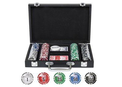 Набор для покера Wood 200 фишек, кожаный Номиналы 1, 5, 25, 50, 100
Сумма номиналов = 7775