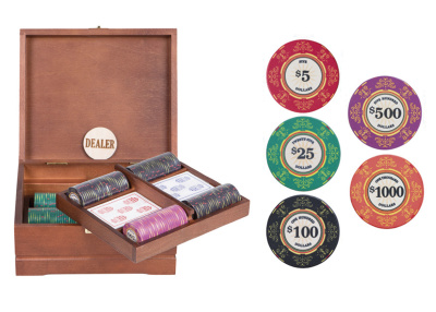 Набор для покера Ceramic VIP 250 фишек, орех Номиналы 1, 5, 25, 100, 500
Сумма номиналов = 31650