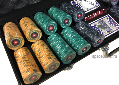 Набор для покера EPT 500 фишек, керамика Номиналы 5, 25, 100, 500 и 1000
Сумма номиналов = 163000